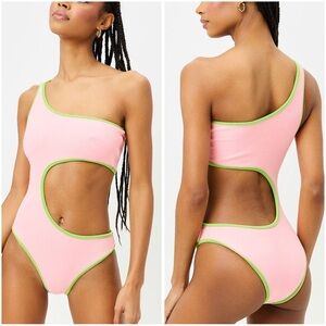 Frankies Bikinis Summer Melon Cutout Cash Terry One Piece Swimsuit Medium